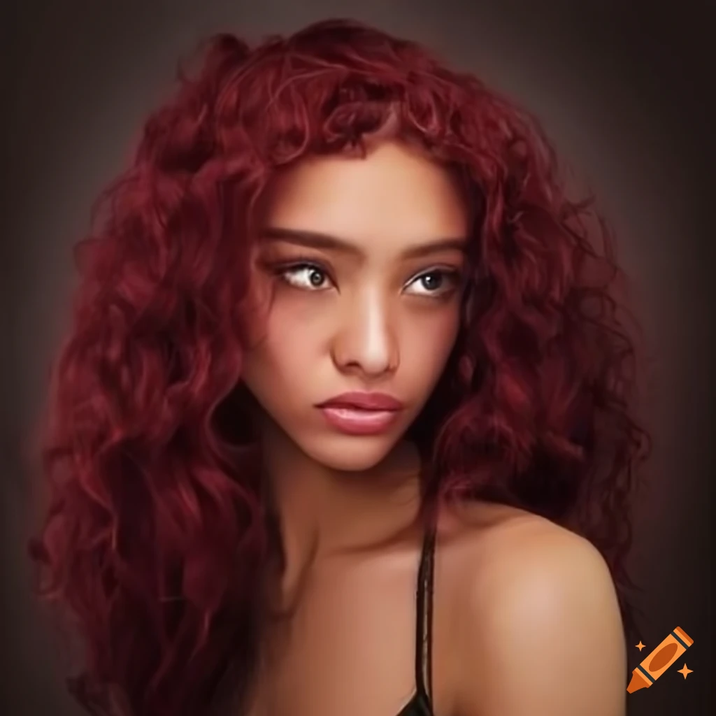 Artistic depiction of a maroon-haired humanoid girl