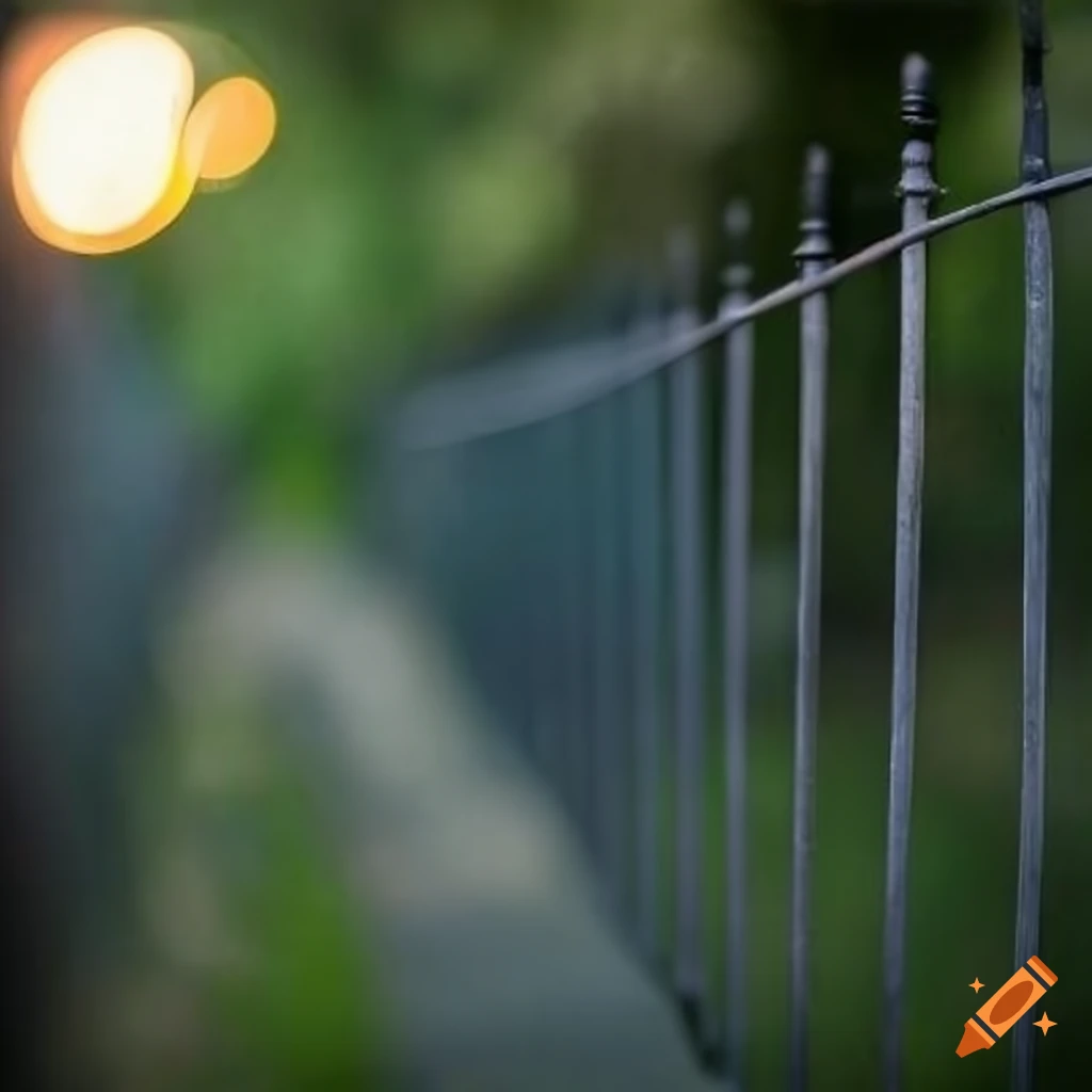 iron fencing in a beautiful garden