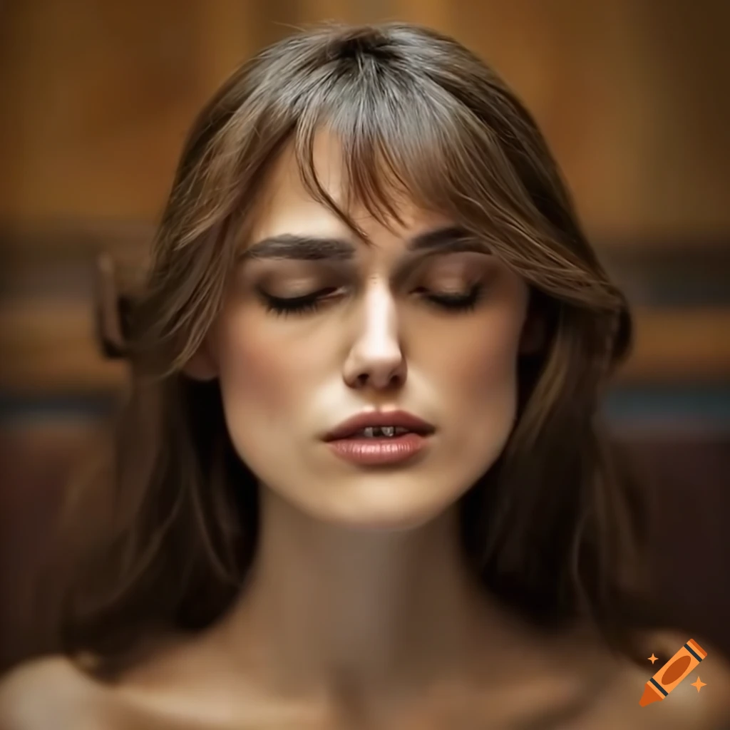 close-up portrait of a beautiful young woman with closed eyes