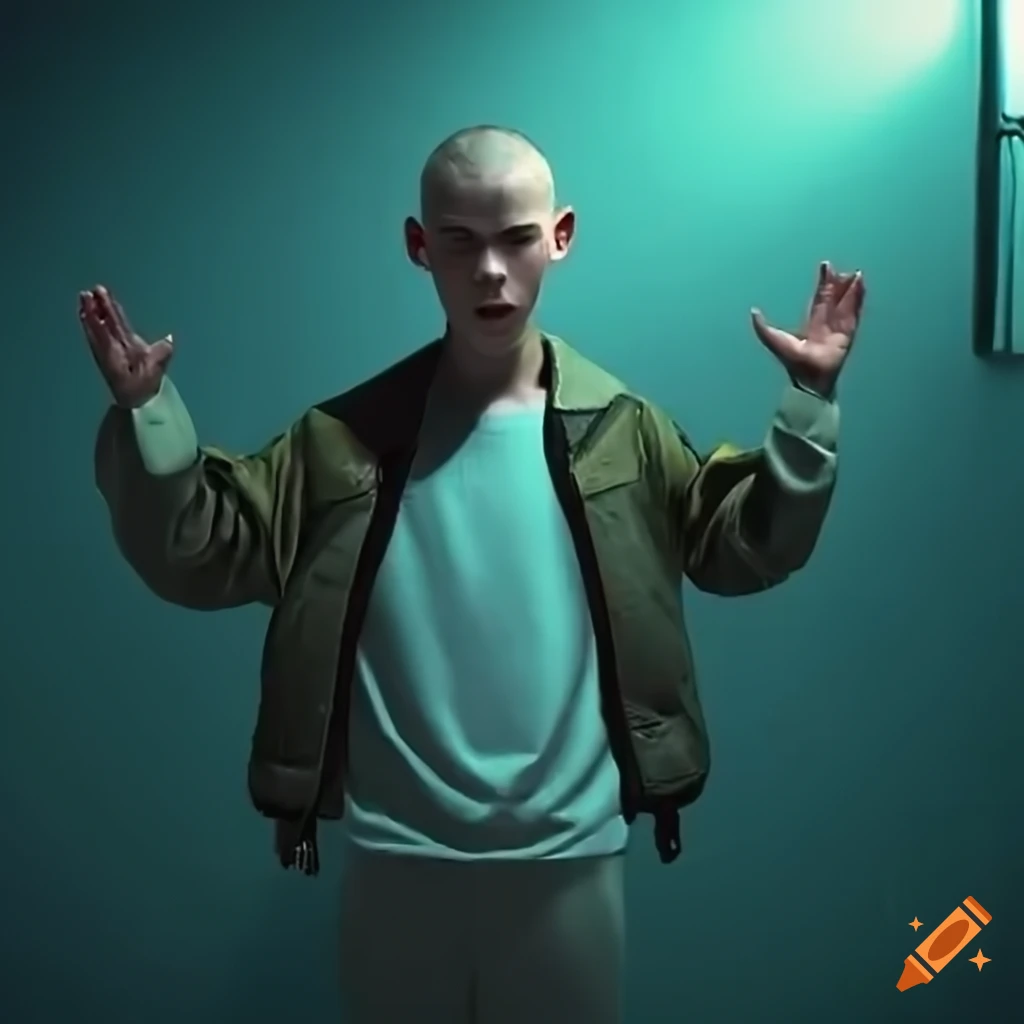 photo-realistic portrait of a young man in flight jacket