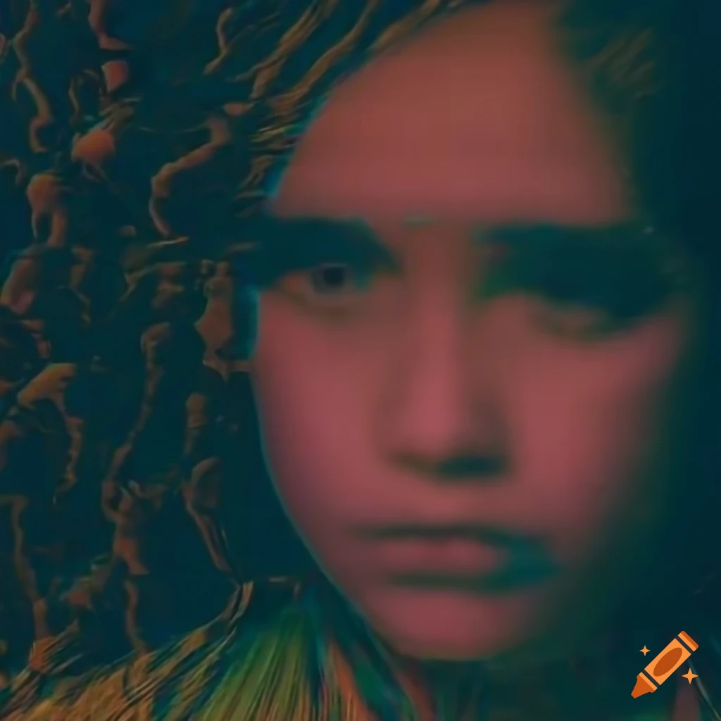double exposure of a girl with glitchy grunge textures