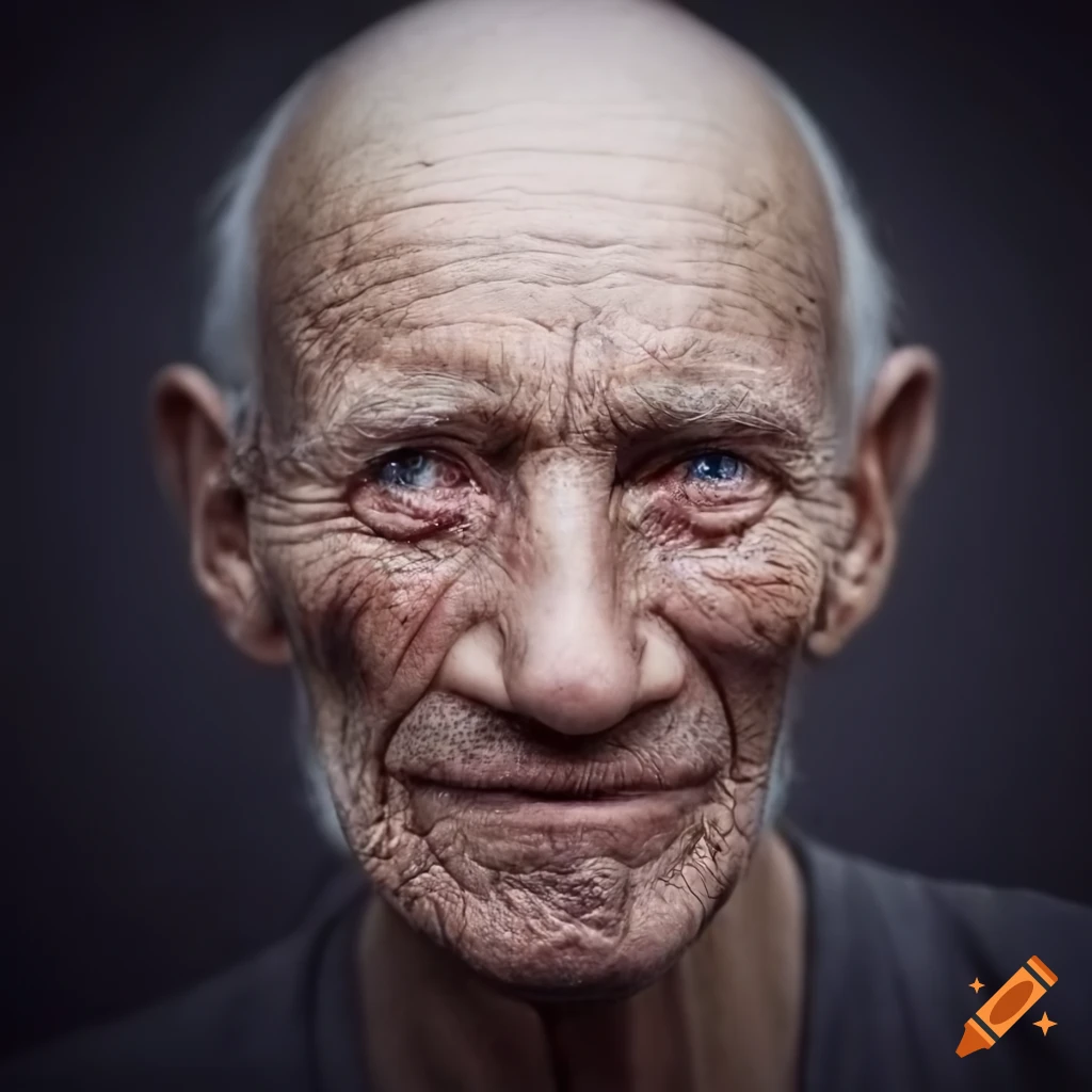 Hyperrealist Portrait Of An Old Man With A Crooked Nose On Craiyon