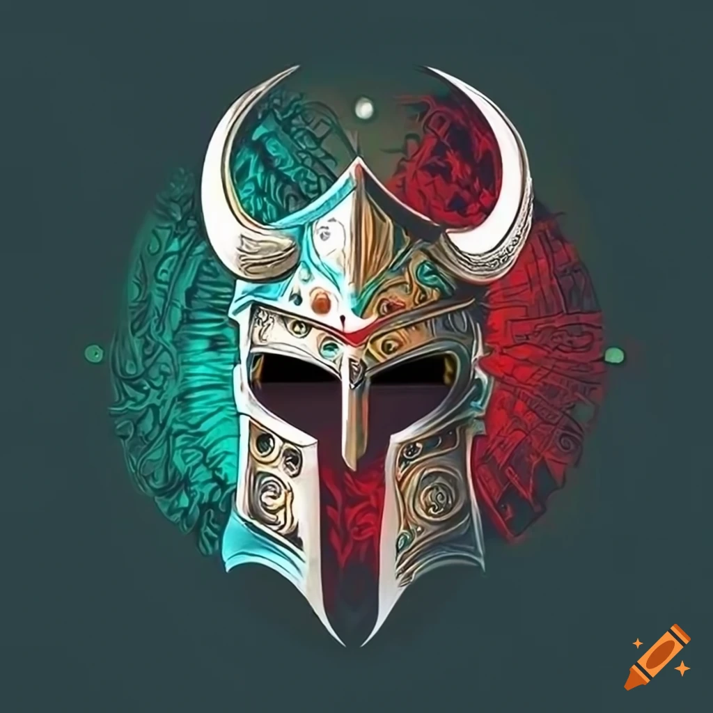 evil knight helmet in a fantasy style