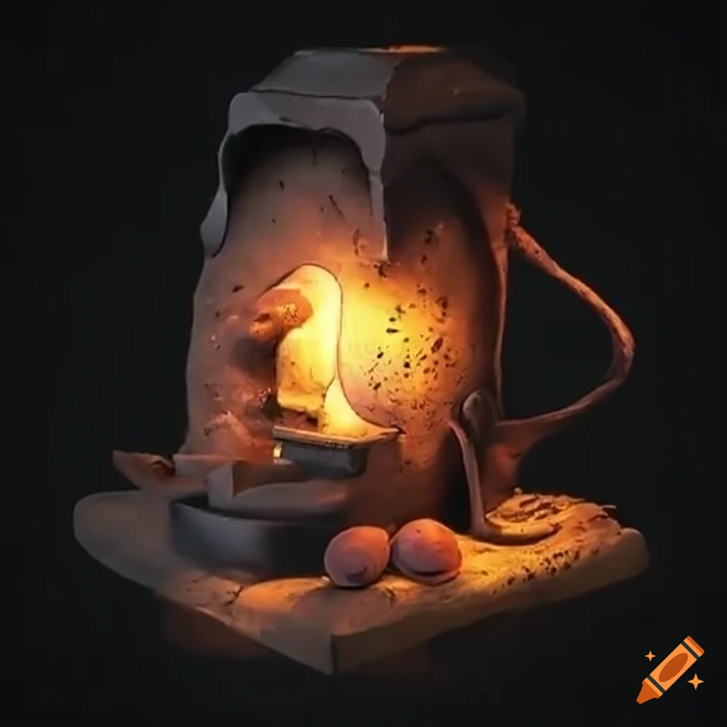 3D printer creating a blacksmith potato sculpture