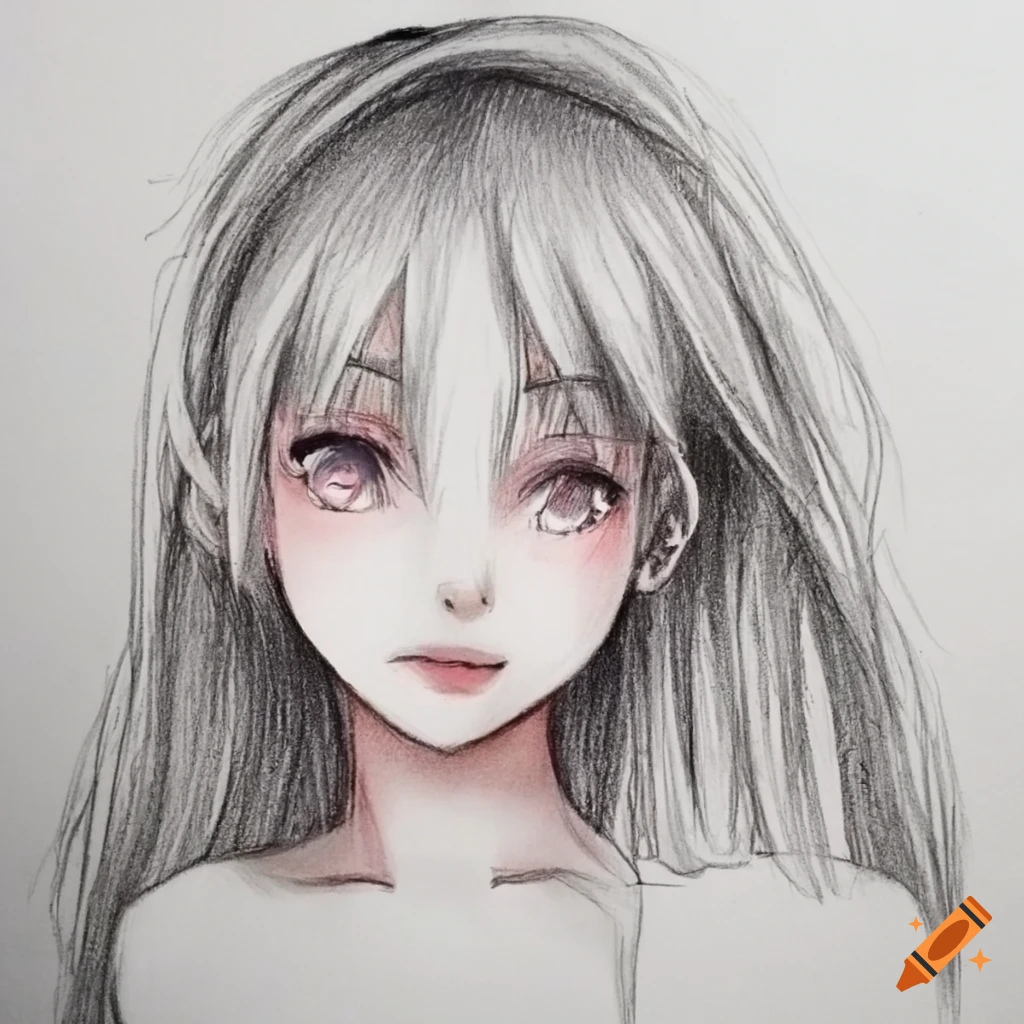 Drawing of a cute anime girl on Craiyon-saigonsouth.com.vn