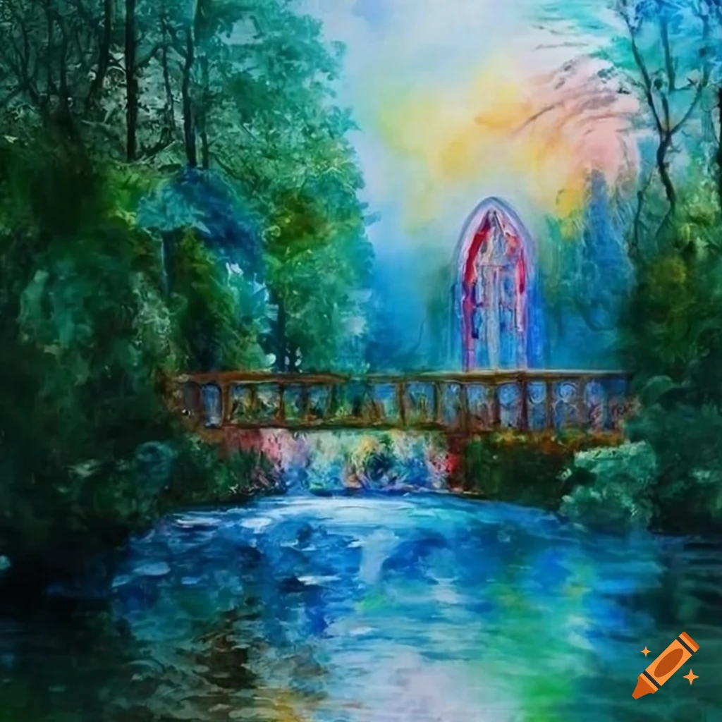 Gold angel statues in a victorian garden