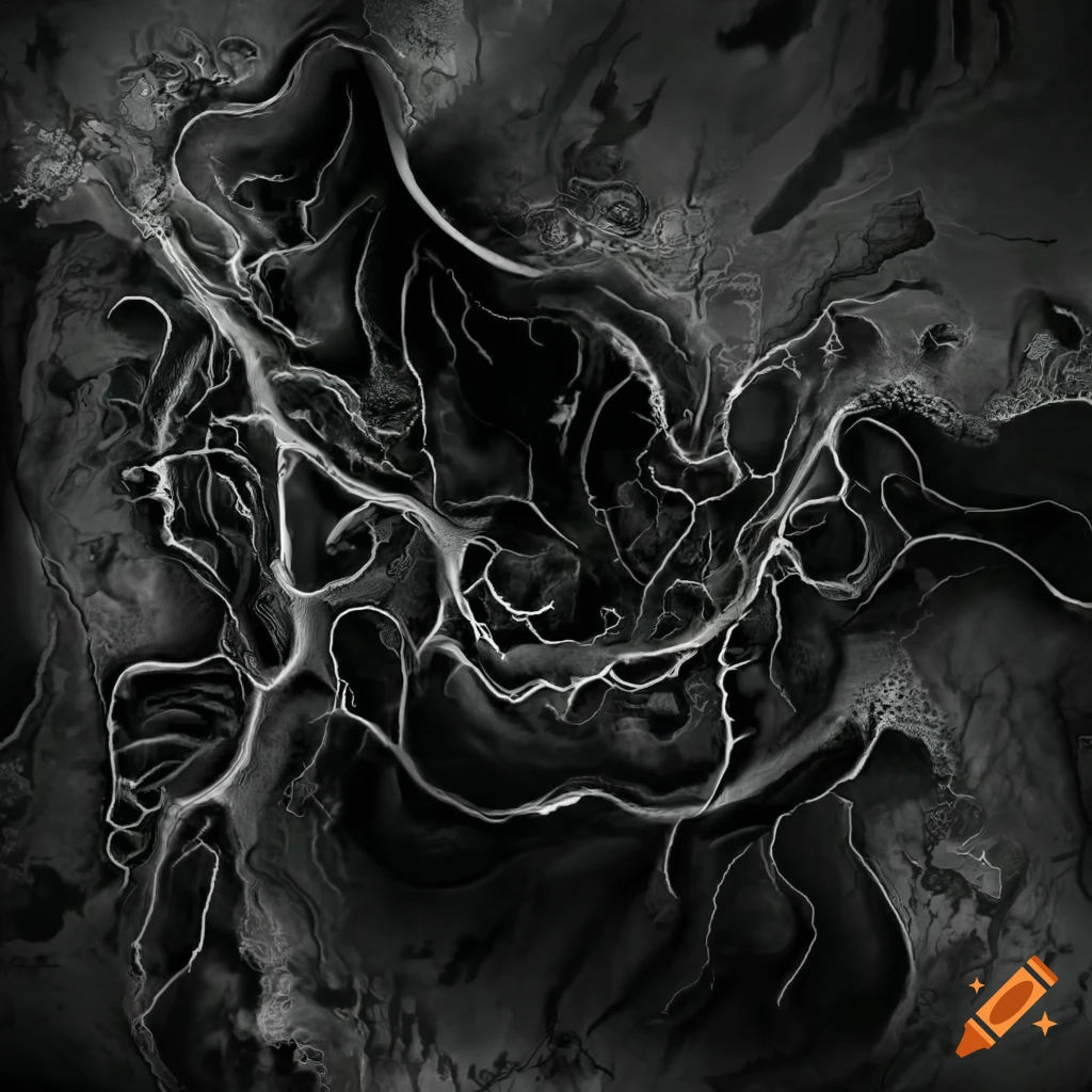 aerial map of river delta in jungle
