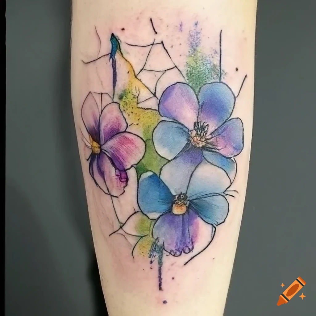Shoulder Purple Flowers Tattoo - Best Tattoo Ideas Gallery