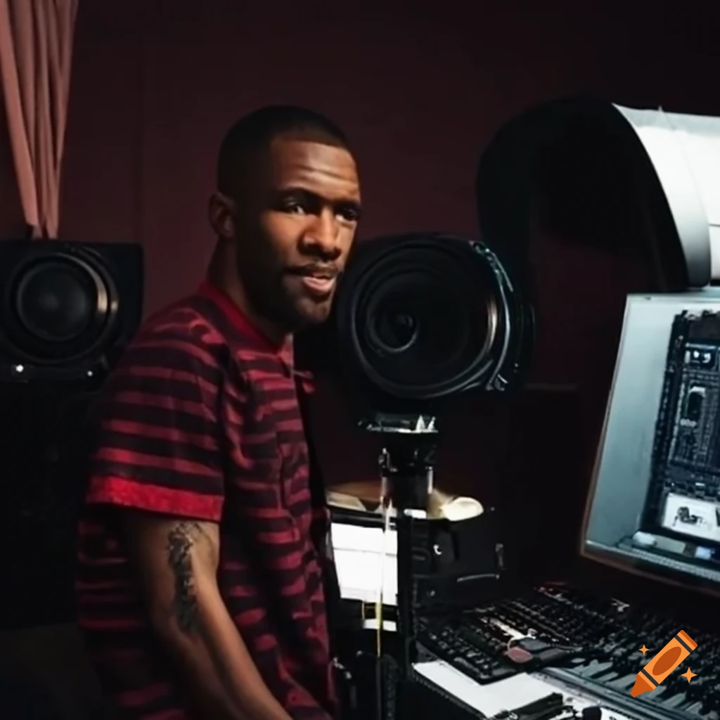 Frank Ocean in a recording studio