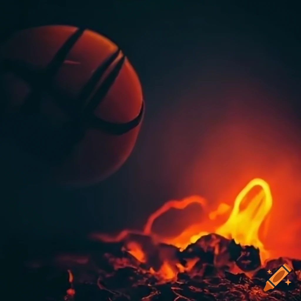 Basketball Game On Lava And Volcanic Magma On Craiyon basketball-game-on-lava-and-volcanic-magma-on-craiyon