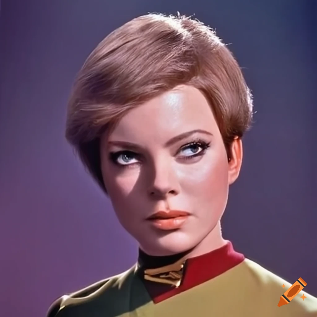 Cosplay of female captain kirk from star trek on Craiyon