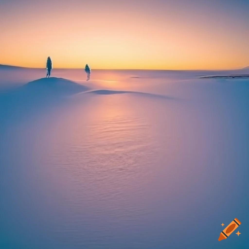 Vast white desert landscape on Craiyon