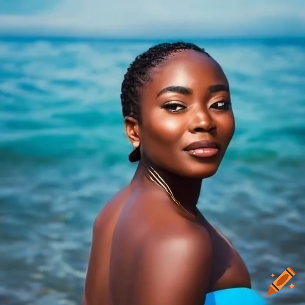 Beautiful African Woman At The Beach