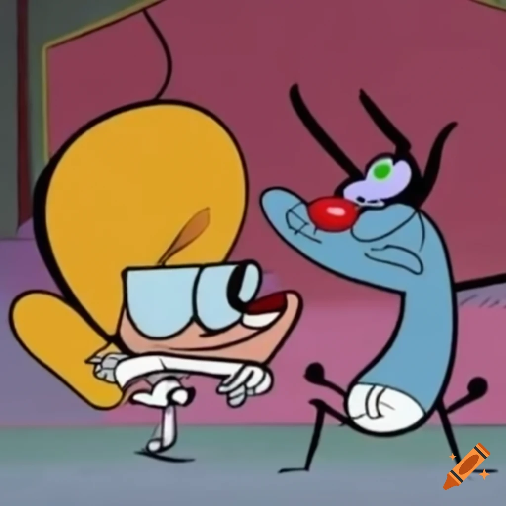 Dexter's Laboratory with Oggy and the Cockroaches references