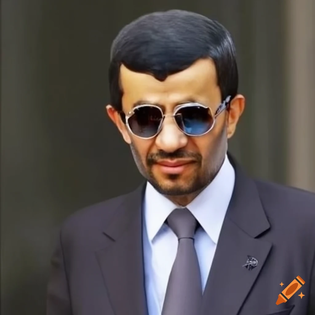 Mahmoud Ahmadi Nejad in sunglasses and suit