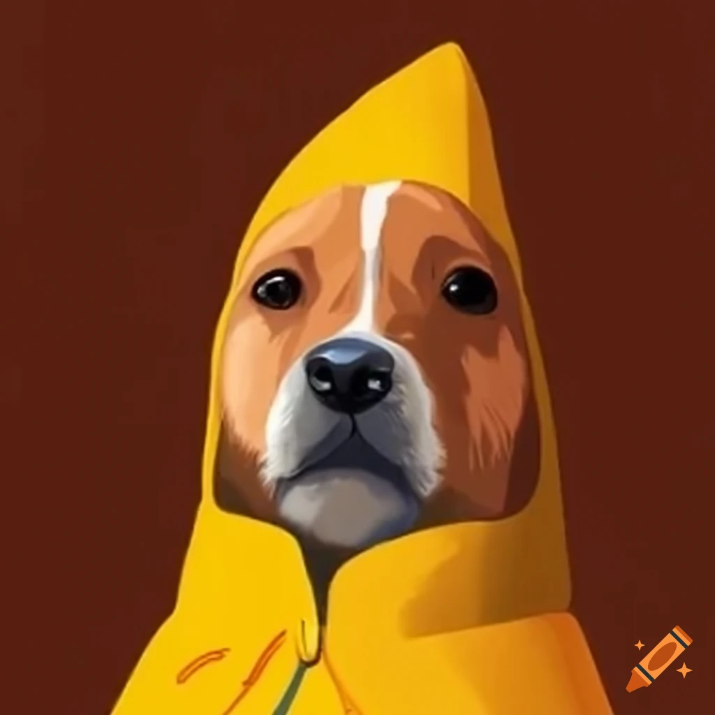 Dog wearing a banana suit on Craiyon