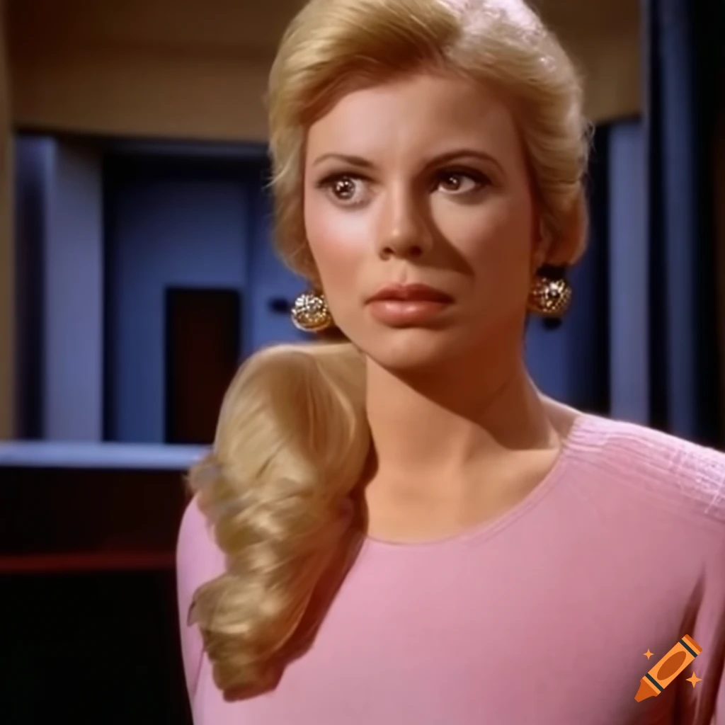 Cosplay of captain kirk in light pink dress on craiyon