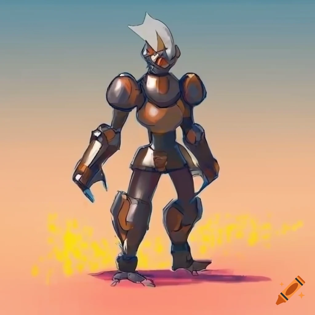 bold steel and fire type Pokemon with metal armor