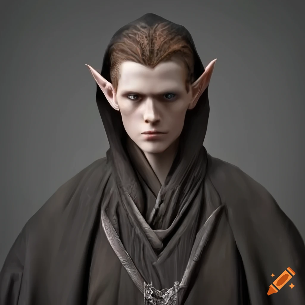 image of a male elf cultist in a black robe