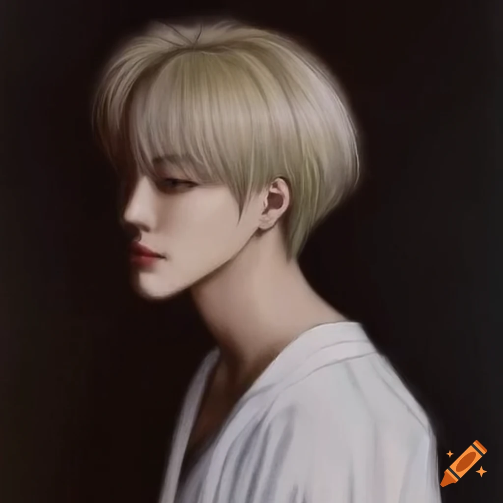 Blond-haired lee jeno portrait by matsui fuyuko on Craiyon