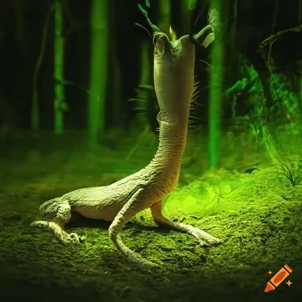 mysterious creature with long neck captured on trail cam at night