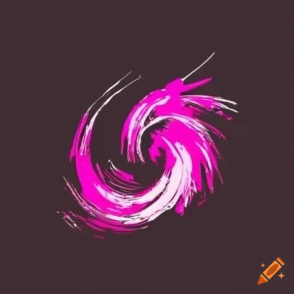 modern pink logo design on black background