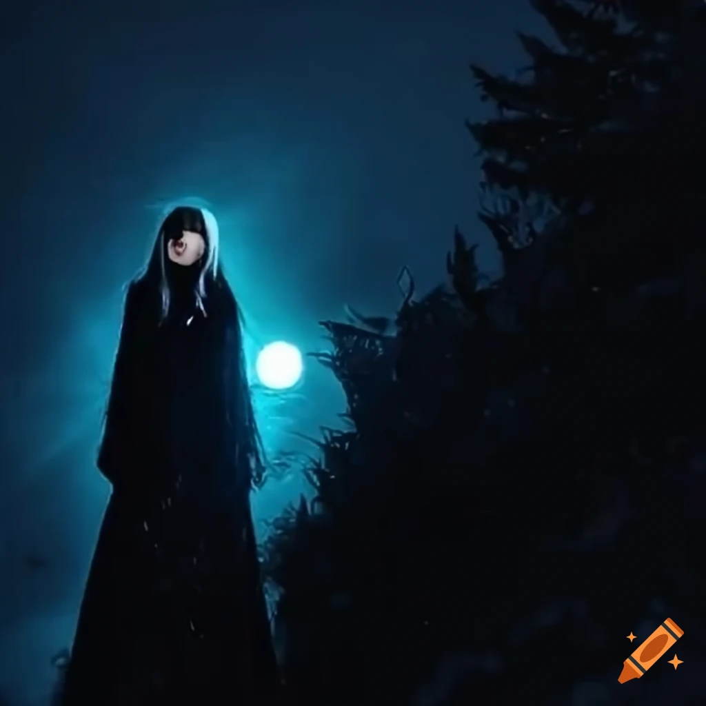 elegant gothic fashion on a frozen lake