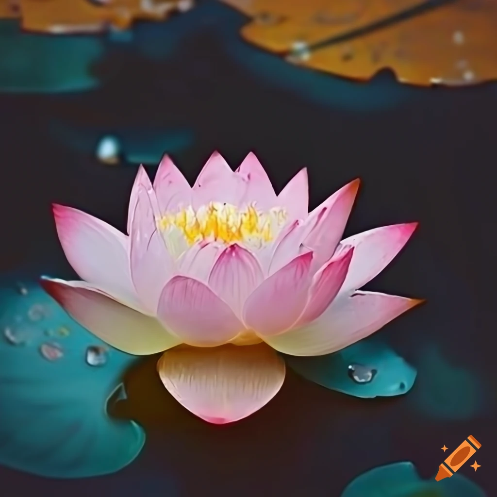 lotus flower in the rain