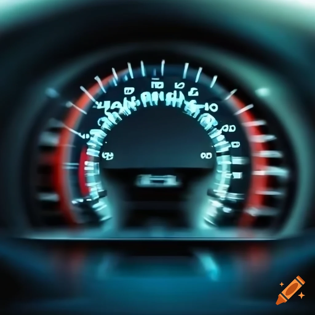 Motion blur of a car speedometer on Craiyon