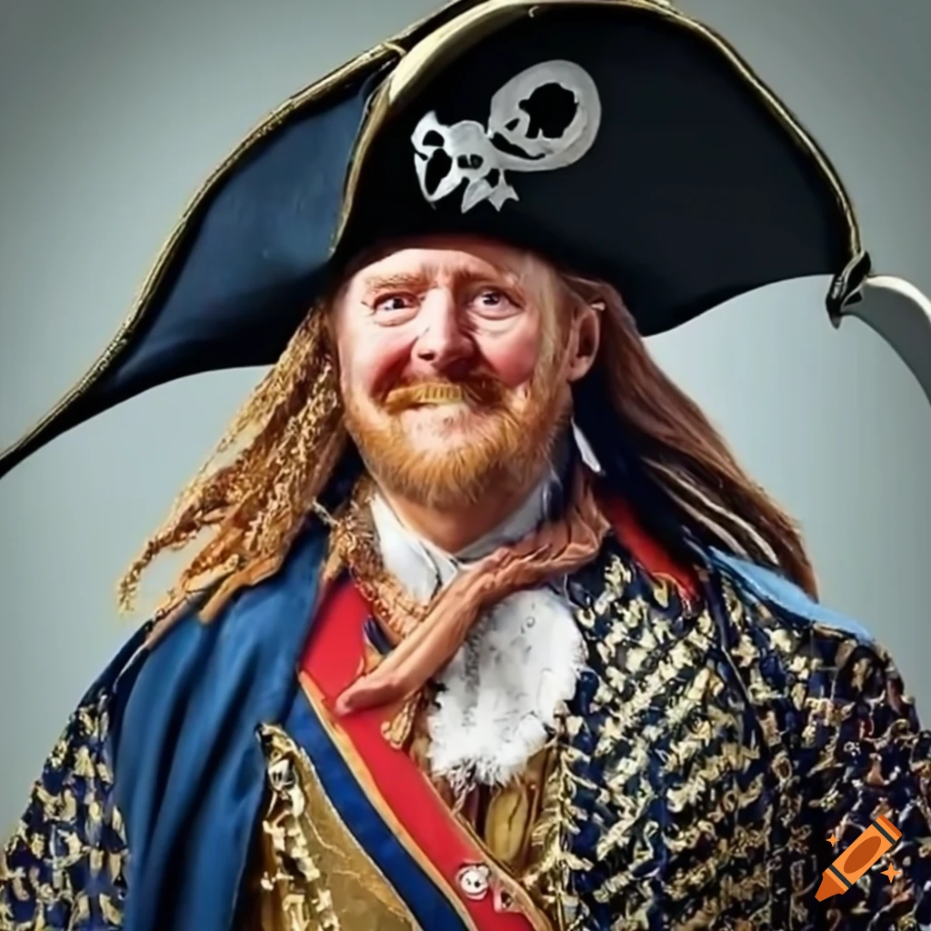 Image of koning willem alexander dressed as a pirate on Craiyon
