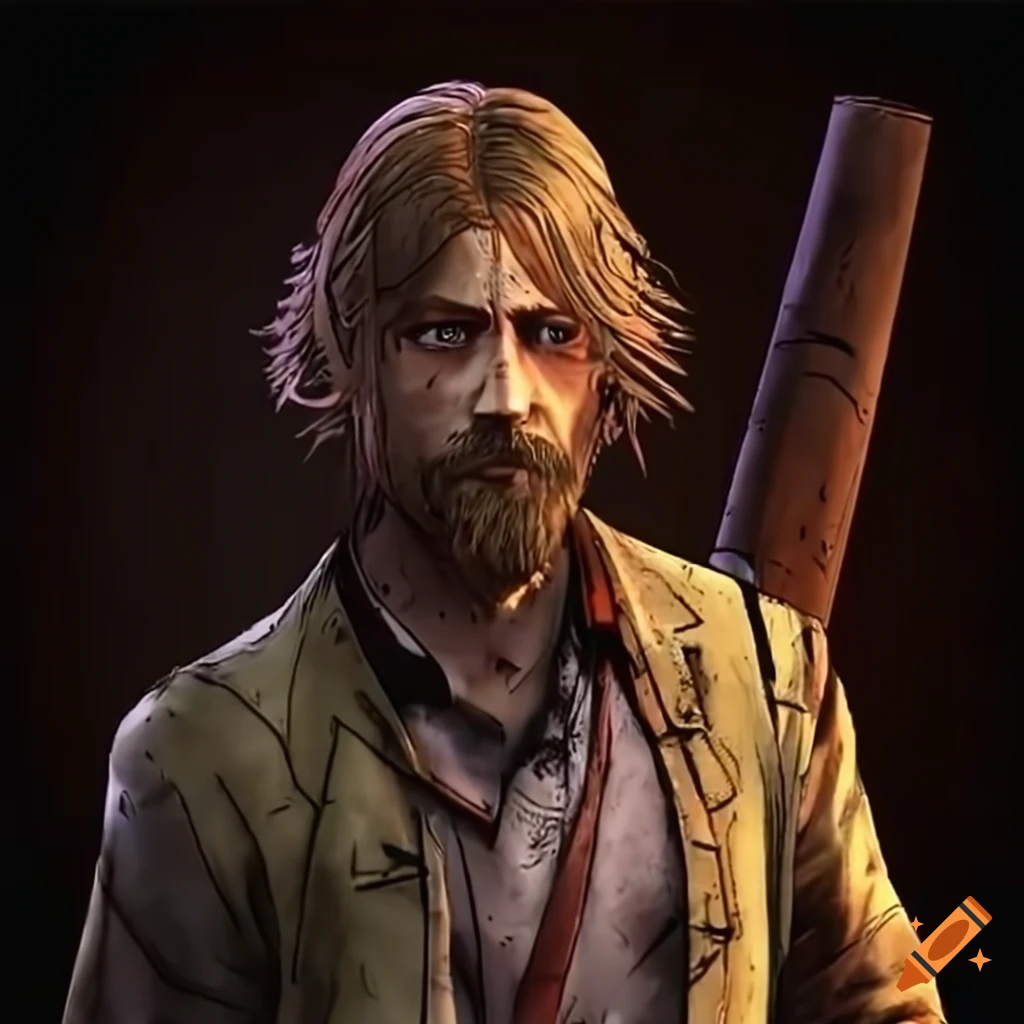 Asmongold as a survivor in The Walking Dead video game