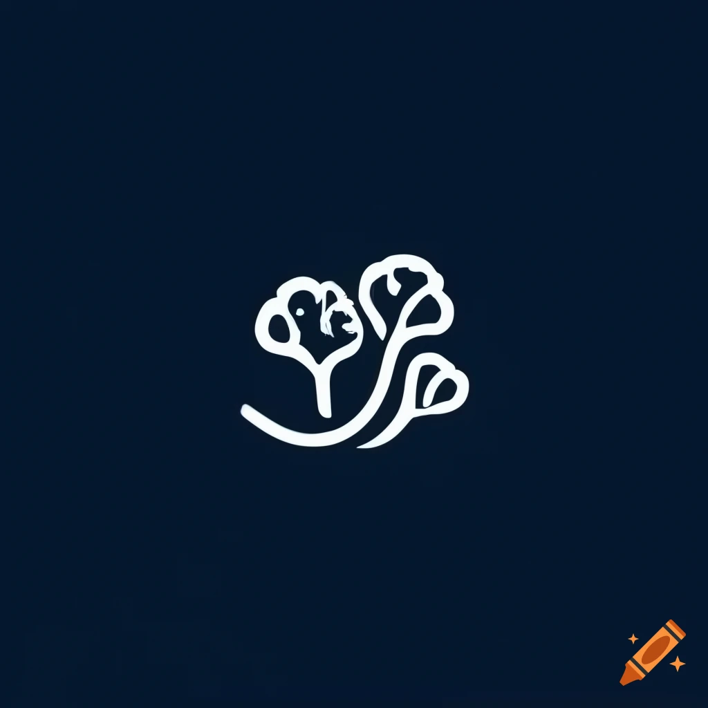 minimalistic logo design with growth and broccoli elements