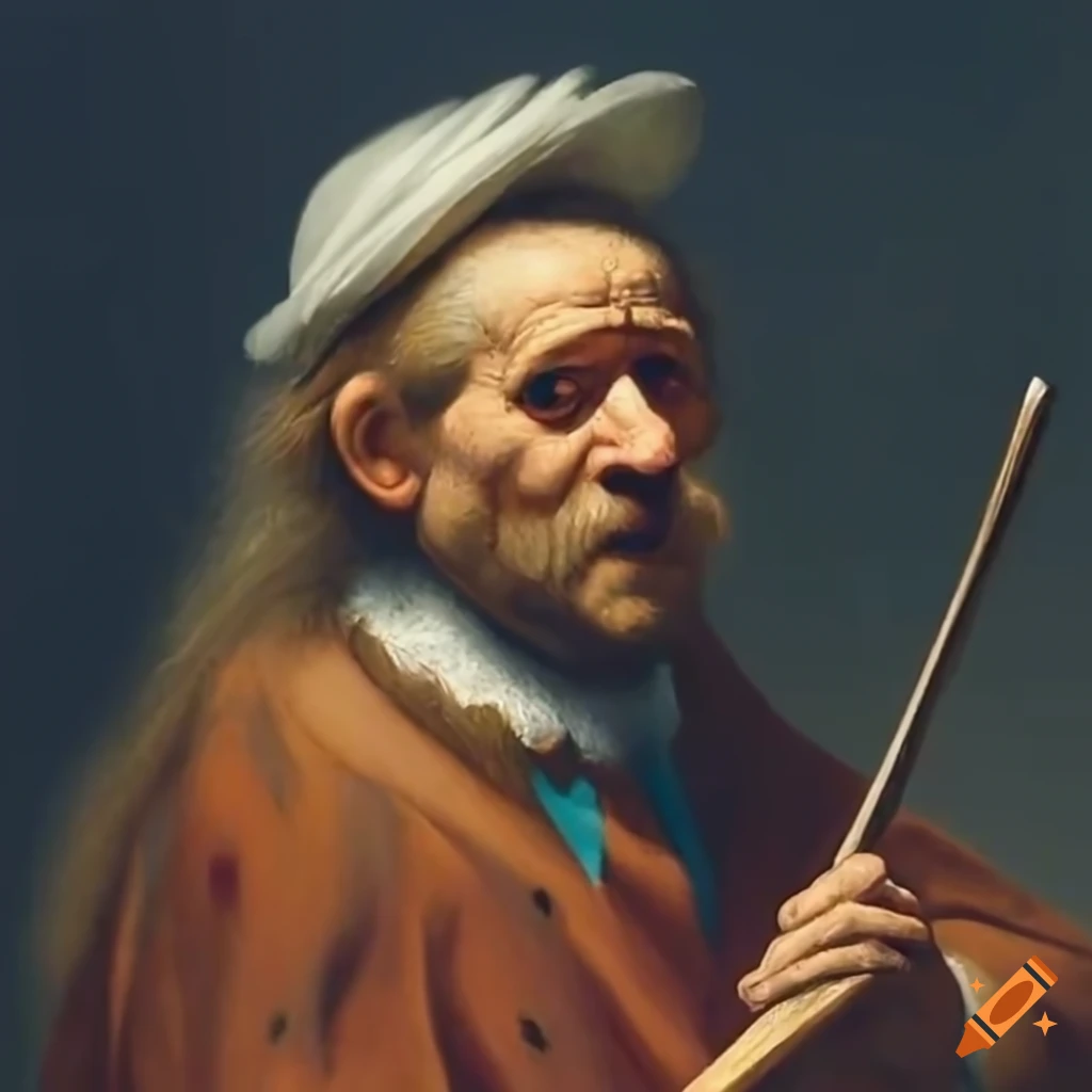 painting of an enigmatic jaded character with unique brushwork