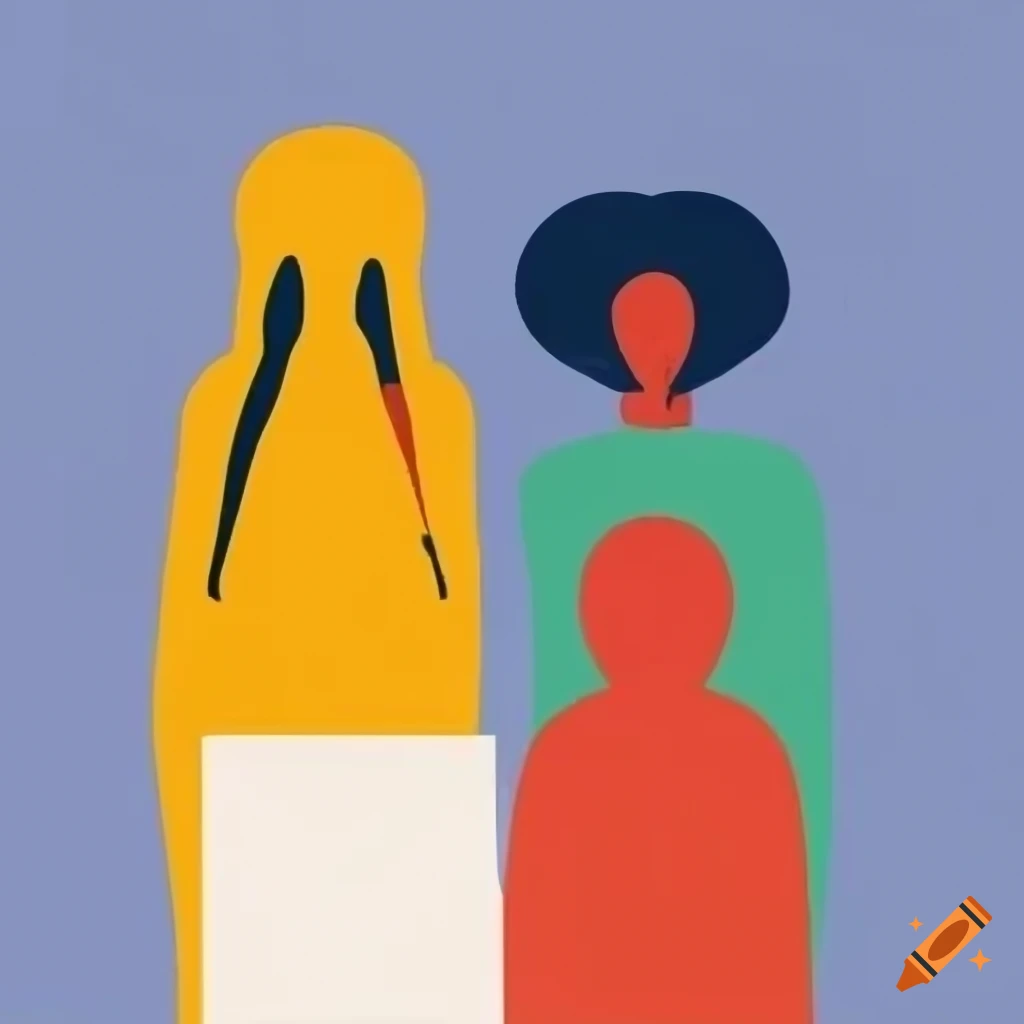 Minimalistic art of people in need on craiyon