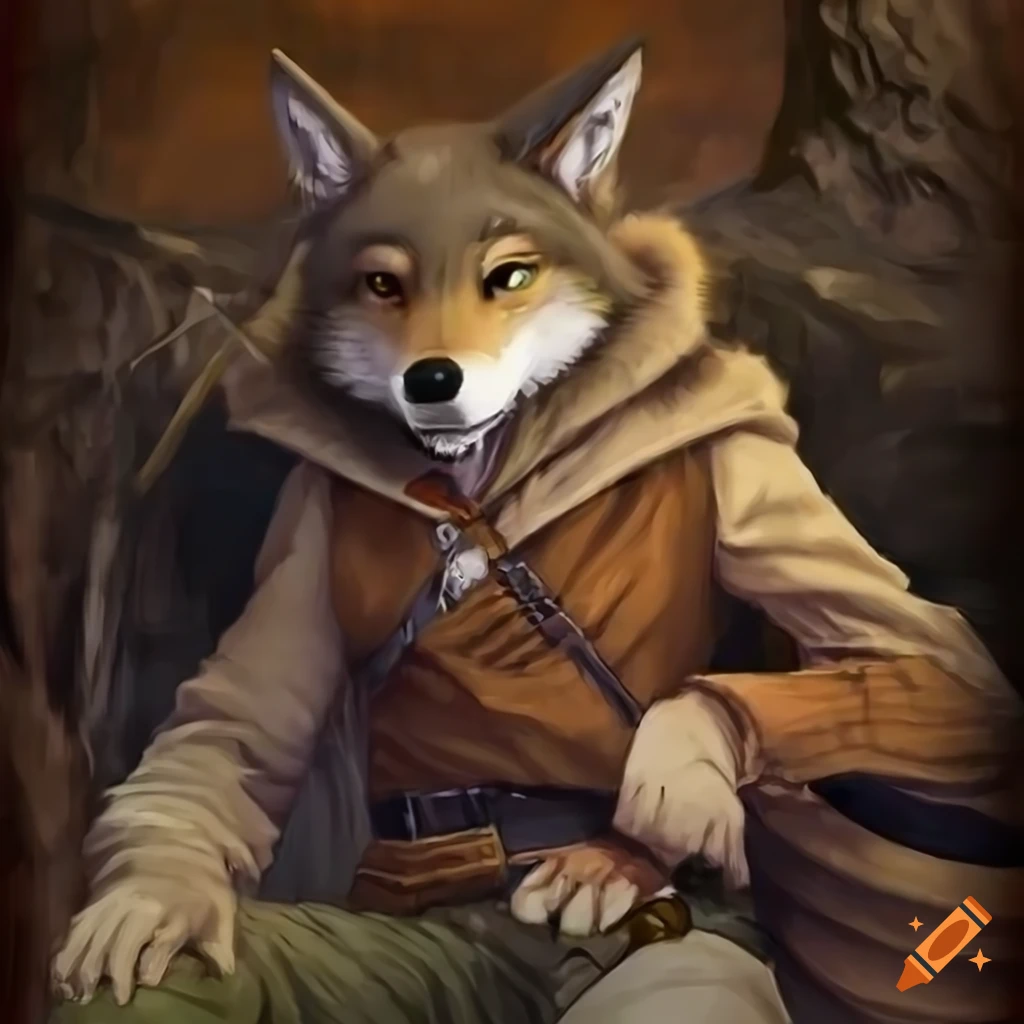 anthropomorphic male fox character with full body wearing clothes