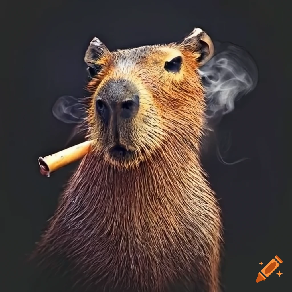 Capybara smoking a blunt on Craiyon