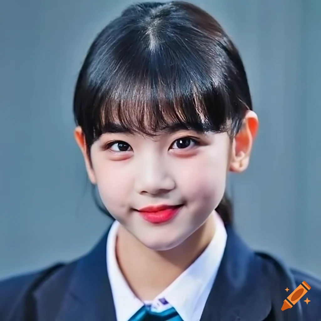 captivating portrait of a determined 13-year-old female idol
