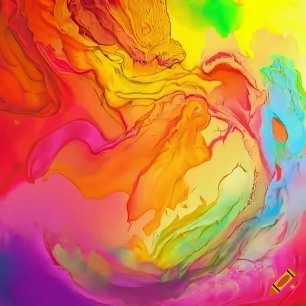 Rainbow color splash on craiyon