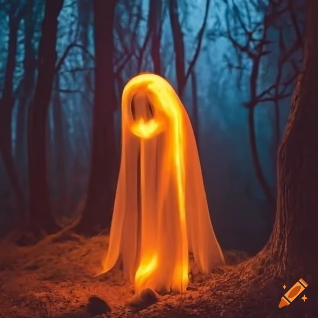 Mysterious figure in a winter forest wearing a cloak on Craiyon