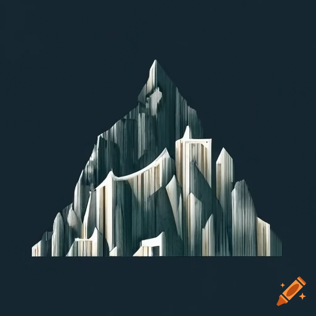 hidden architecture in a forested mountain