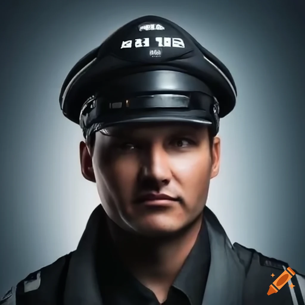 realistic portrait of a pilot with a hat