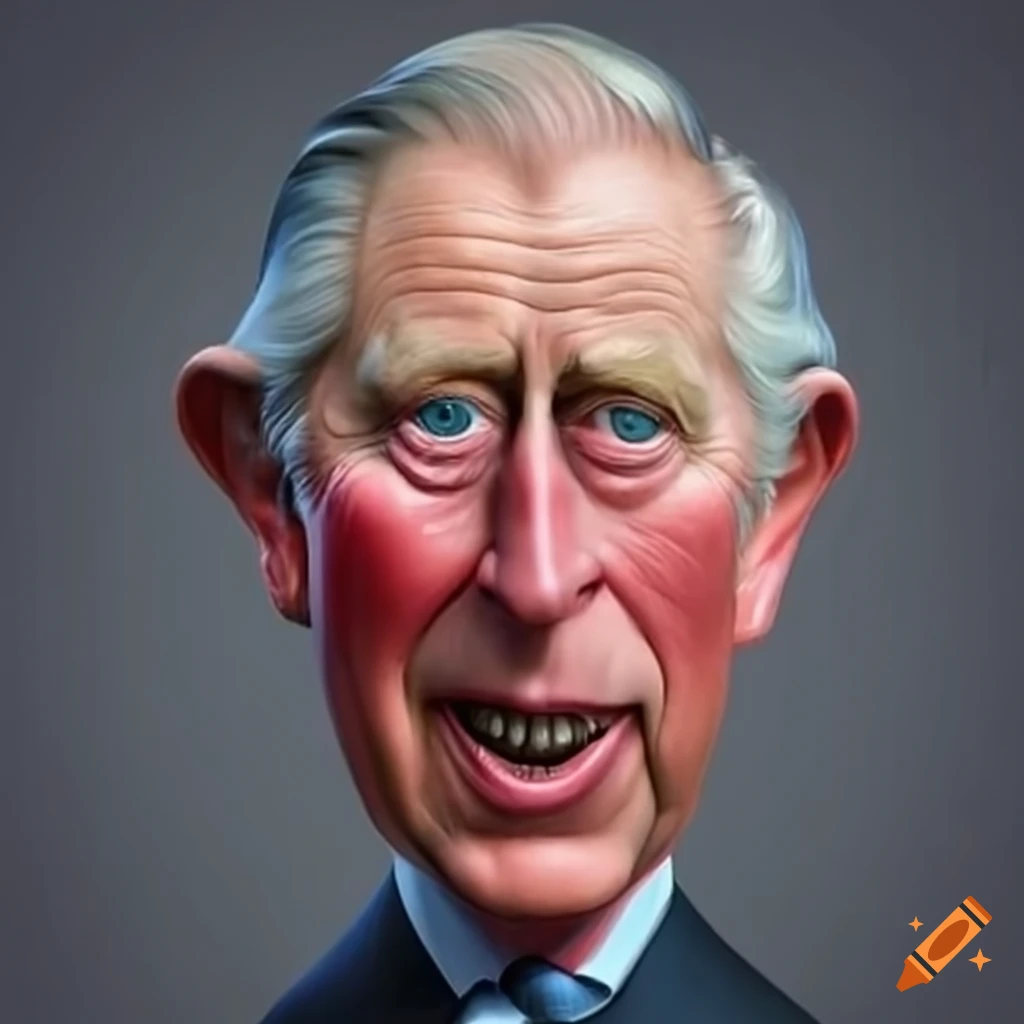 Humorous caricature of prince charles