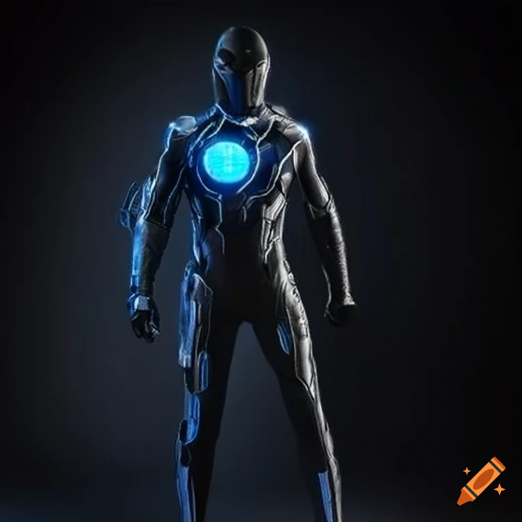 futuristic superhero suit with lights