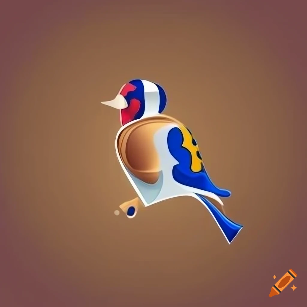 Logo design with a perched goldfinch