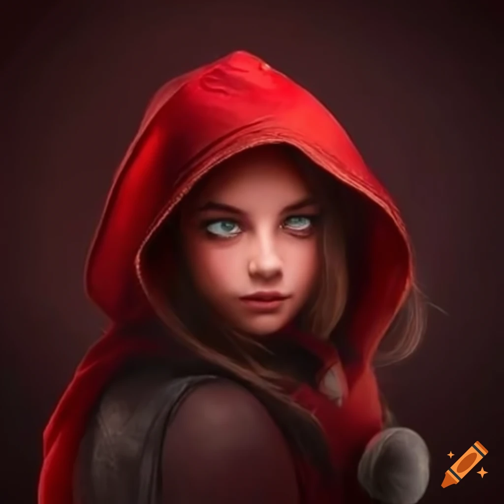 Stylish girl wearing a red hood