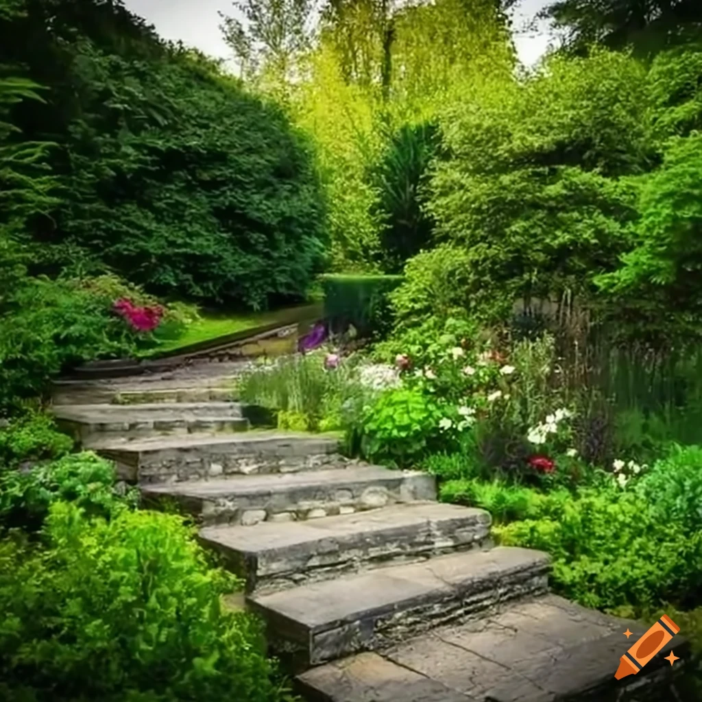 garden with steps