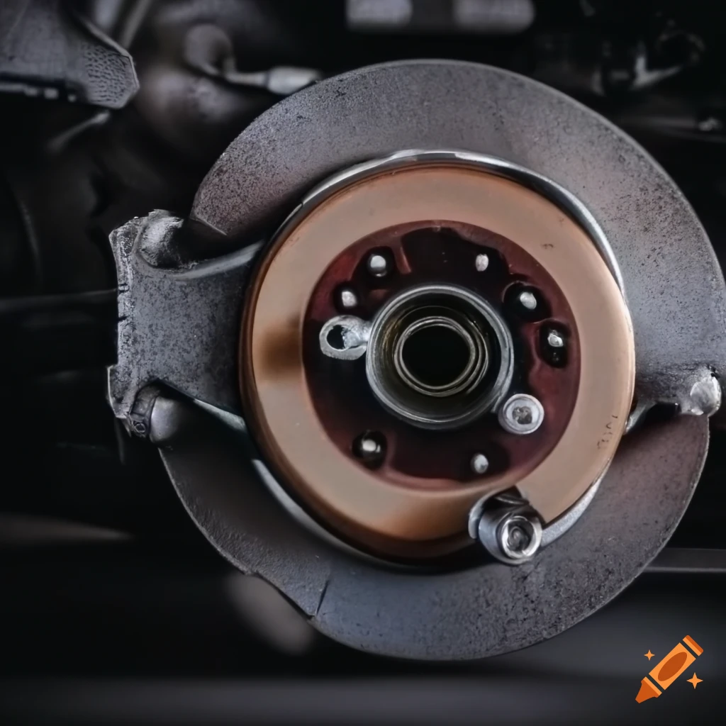 Closeup of car brakes on Craiyon