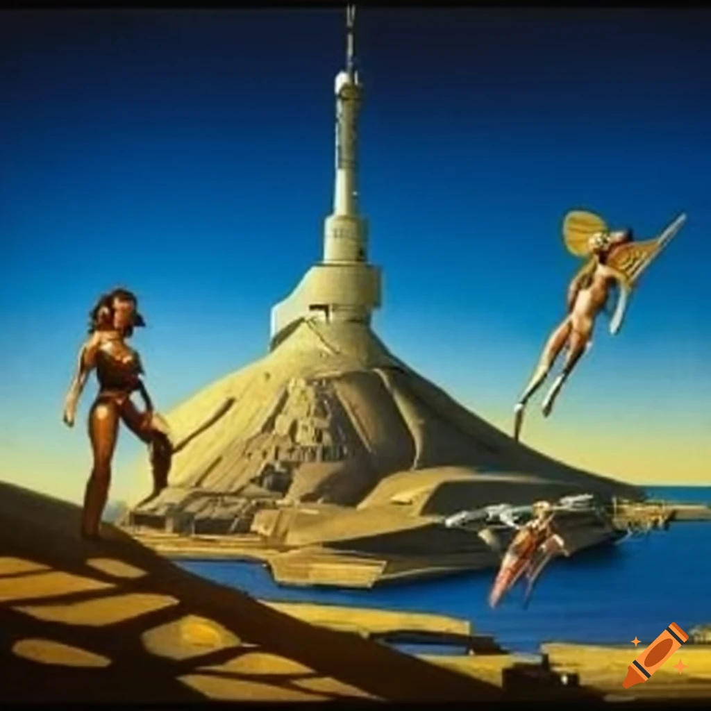 langouste, ralph mcquarrie, bruce pennington, boris vallejo and Chris Foss inspired space station