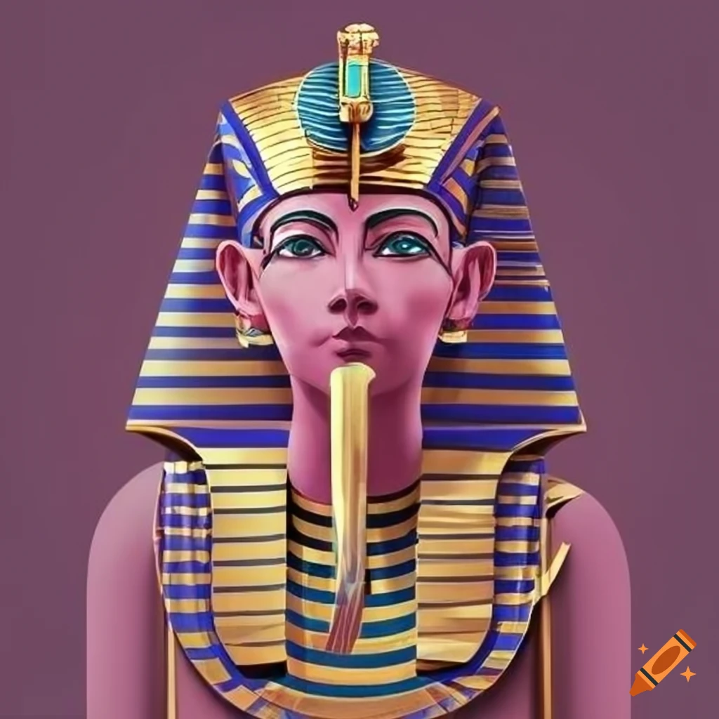 modern banner with pink and gold Pharaonic character