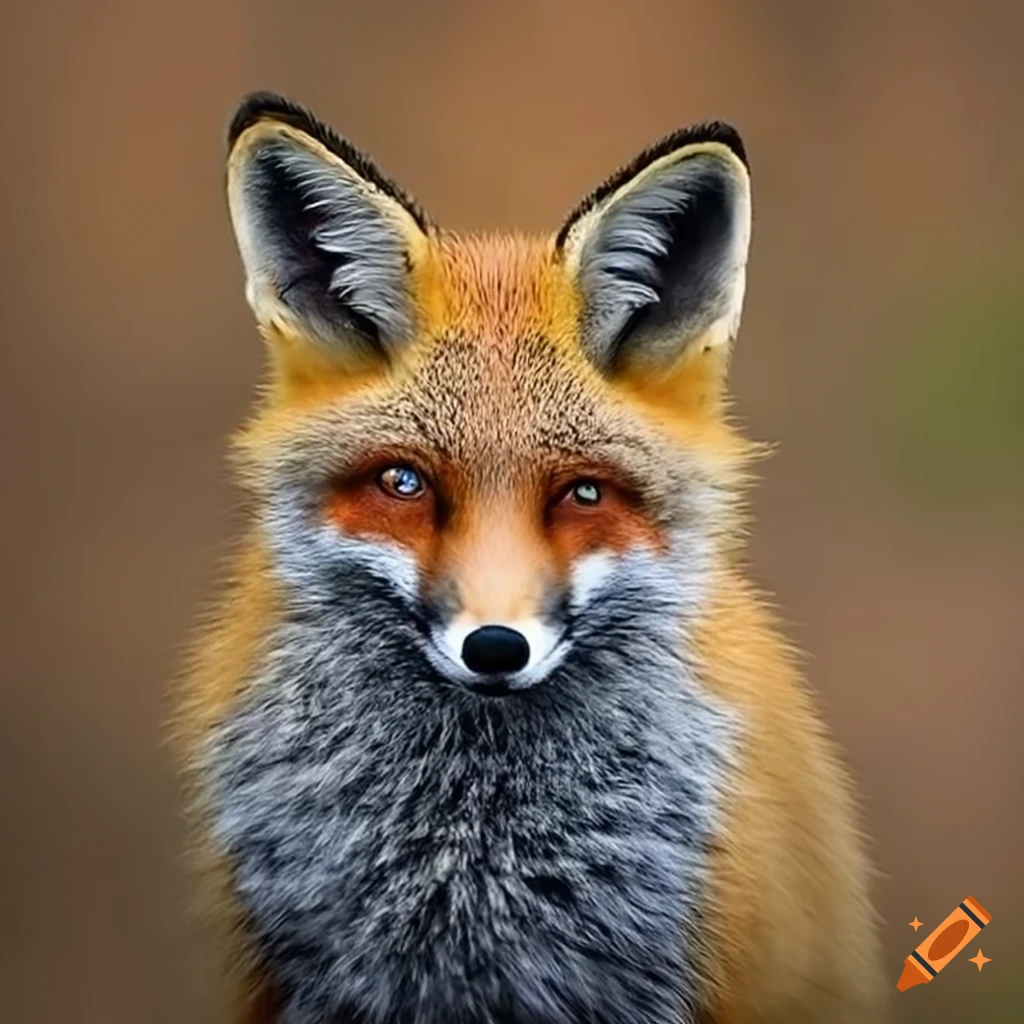 Close-up of a fox's eyes focused ahead on Craiyon